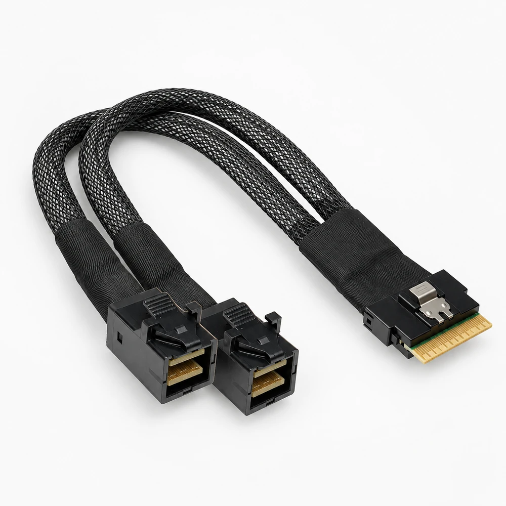 Inter-Tech 88885640 internal cable with SFF-8654 8i and two SFF-8643 ends